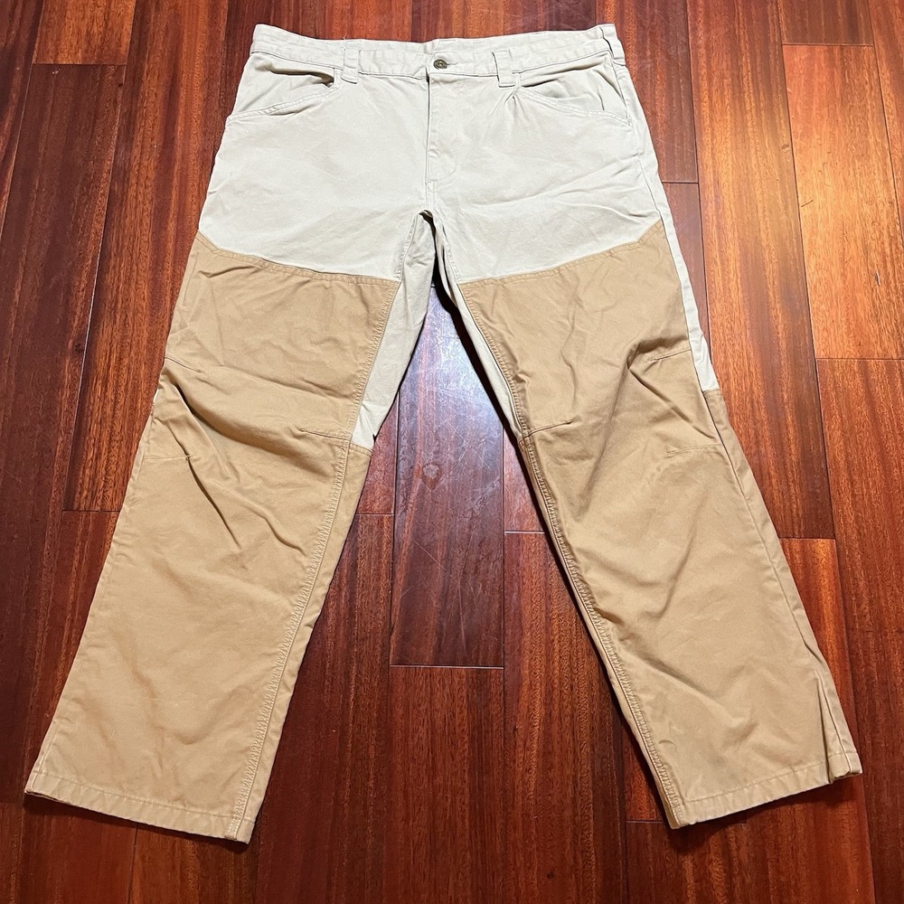 Orvis Pants Mens 38x30 Tan Brush Guard Outdoors Field Canvas Stretch Hunting *